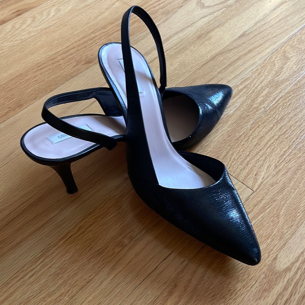 Black leather pumps, Cole Haan size 10B